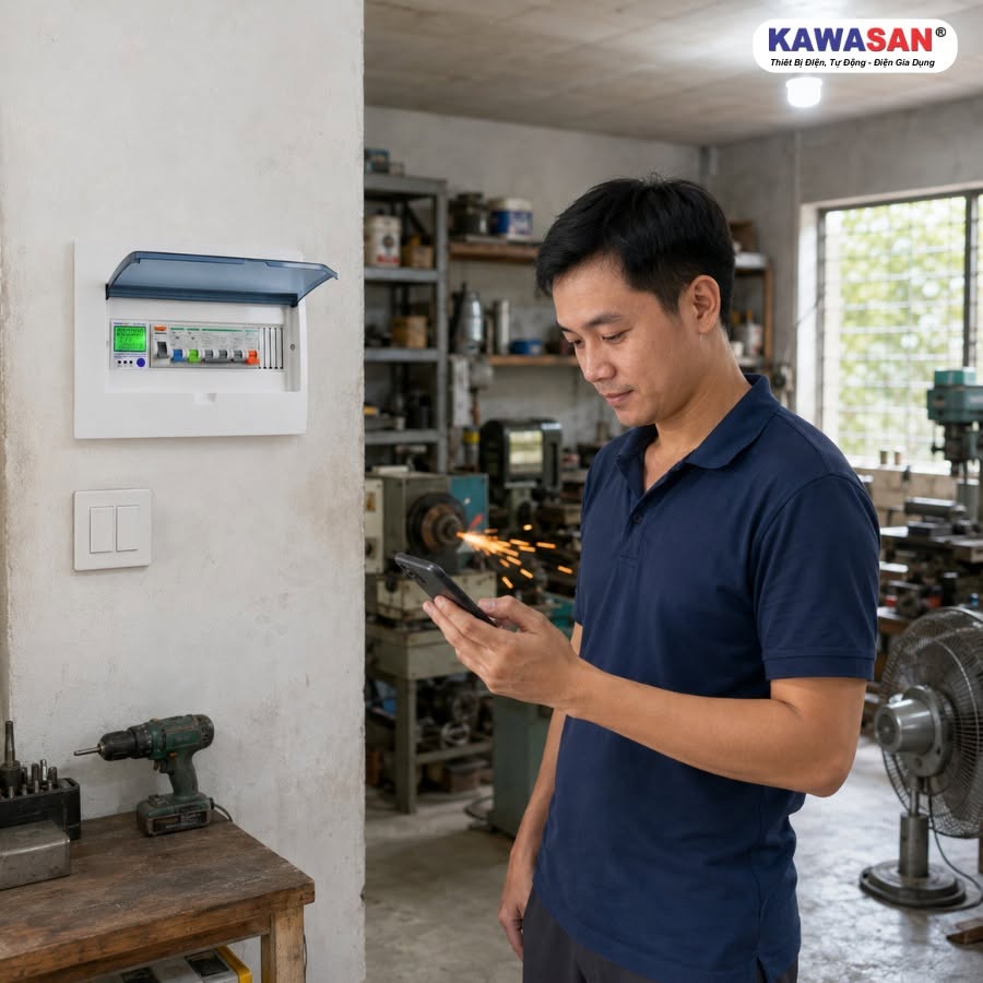 Giám sát điện cho xưởng sản xuất nhỏ bằng SPM01-Pro