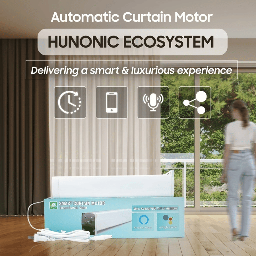 Động cơ rèm wifi thông minh Hunonic Ecosystem điều khiển từ xa 10 dong co rem3