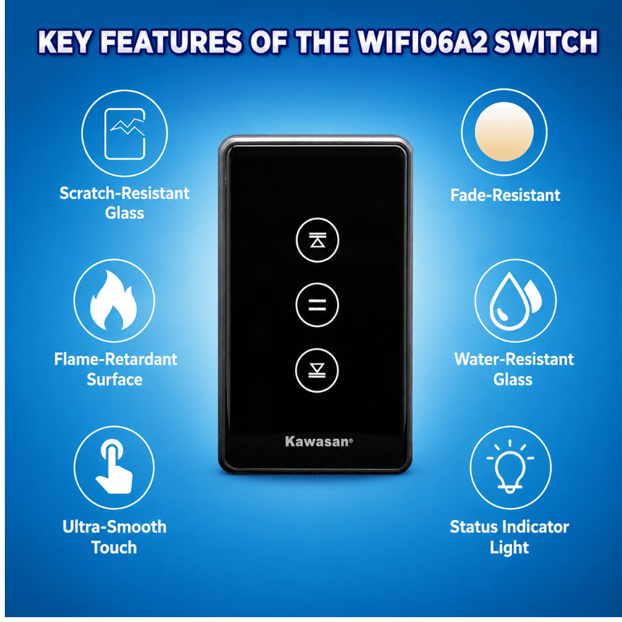 Outstanding Advantages of the Kawasan Wi-Fi Rolling Door Switch Ưu điểm nổi bật công tắc cửa cuốn wifi Kawasan