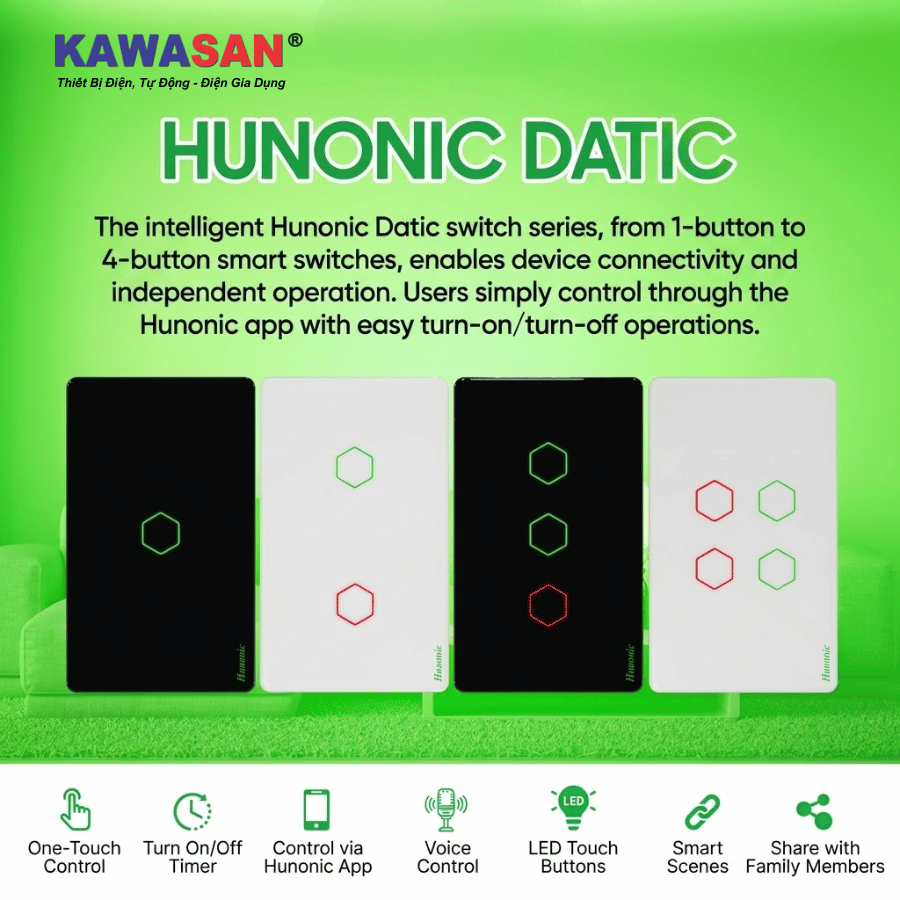 tính năng công tắc hunonic datic 