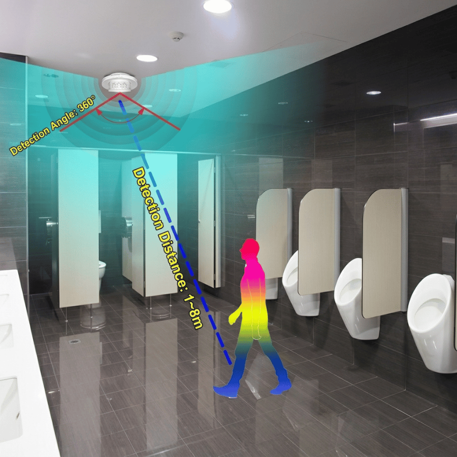 Công tắc cảm ứng đèn thông minh cho nhà vệ sinh công cộng