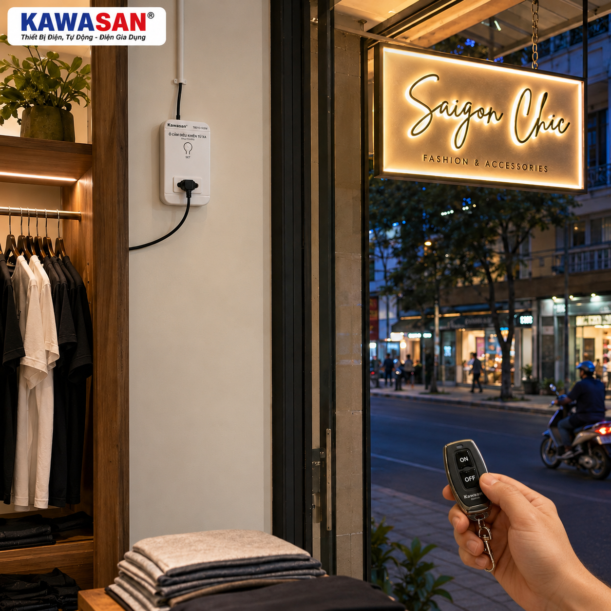 Bật tắt bảng hiệu quảng cáo shop kinh doanh