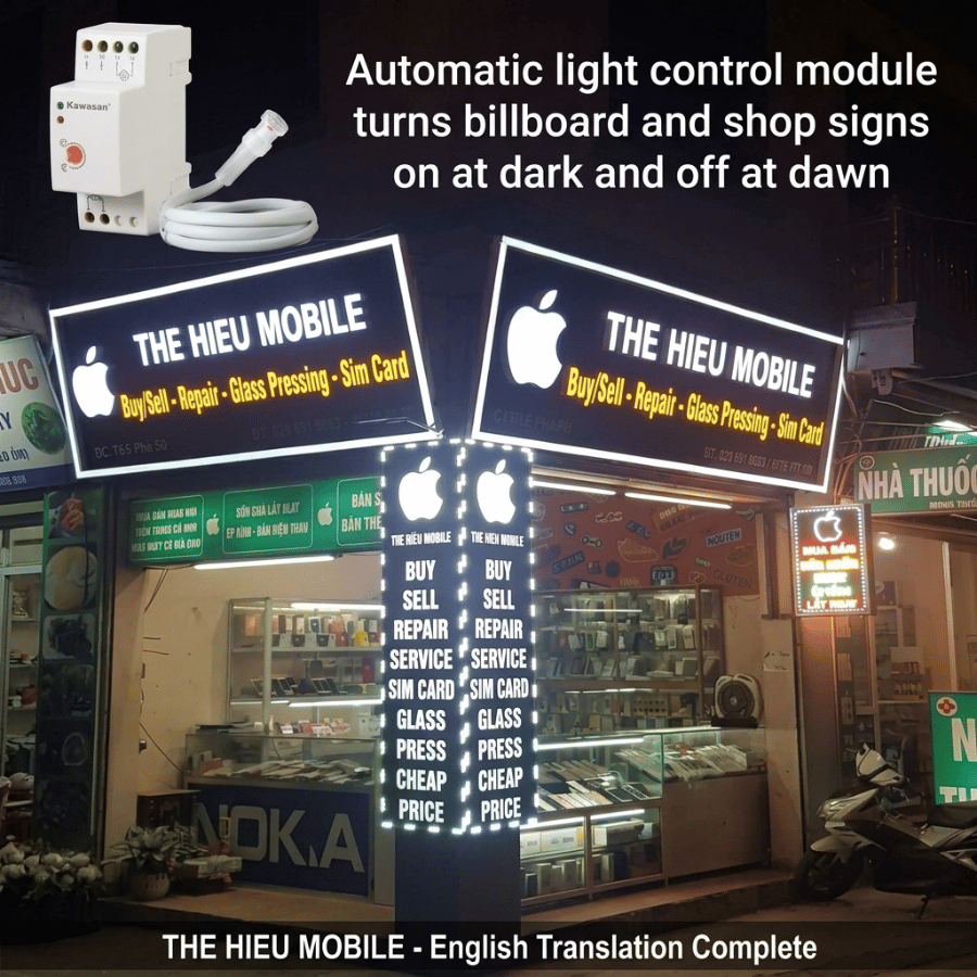 More convenient when used for advertising signboard lighting Tiện lợi hơn khi lắp cho đèn quảng cáo bảng hiệu