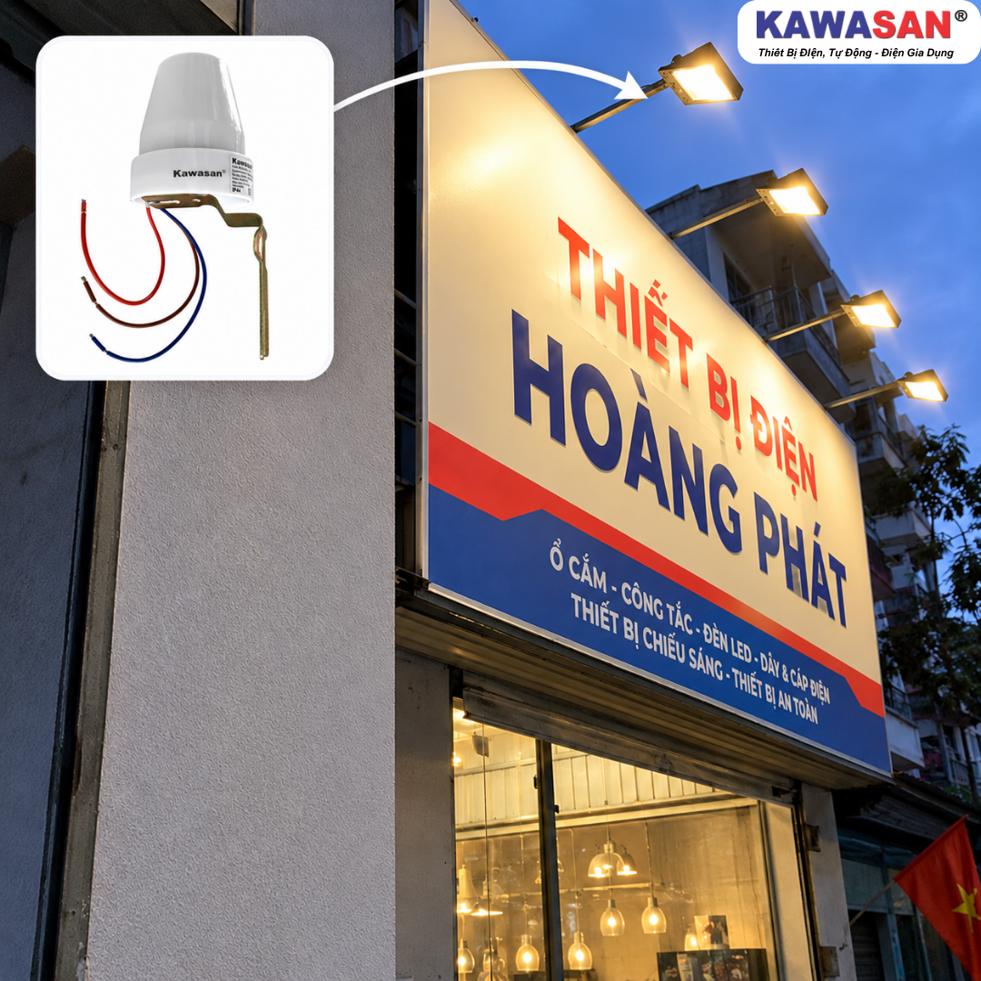 Cảm ứng ánh sáng LS10A tự động bật tắt đèn biển quảng cáo cửa hàng