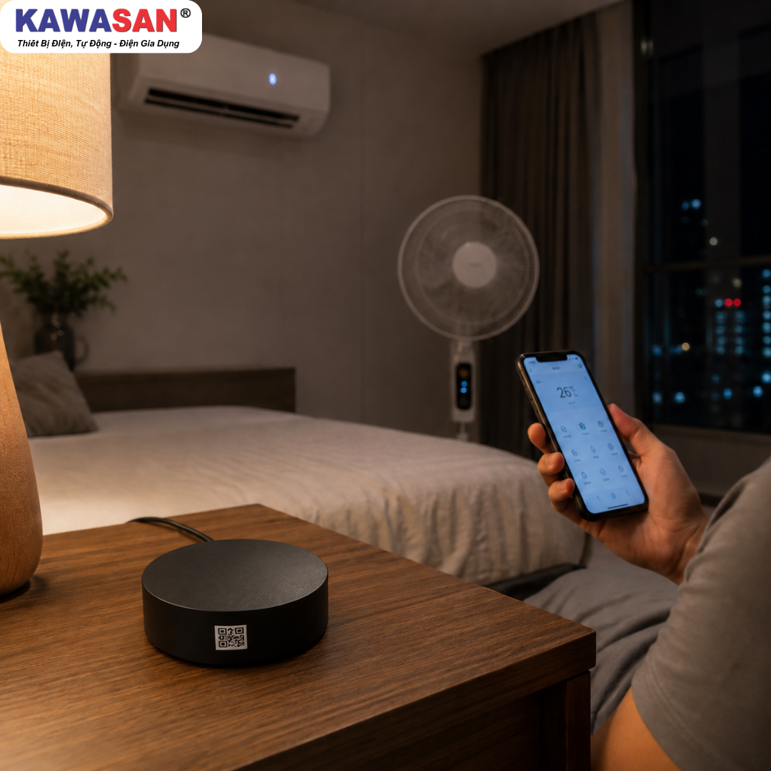 IR Smartpro1 giúp điều khiển điều hòa và quạt trong phòng ngủ qua smartphone
