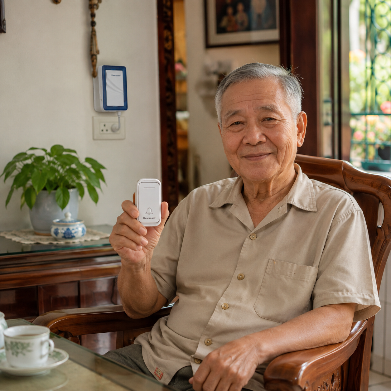 Sử dụng chuông cửa không dây Kawasan DB658 làm chuông báo khẩn cấp cho người già trong nhà