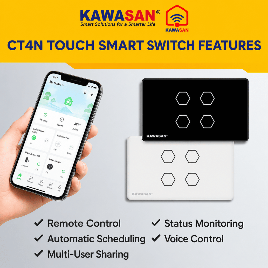 Công tắt thông minh CT3N - WIFI