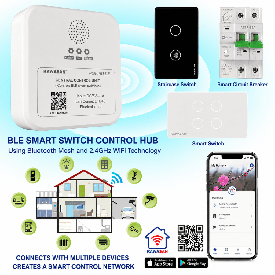 Control Hub for BLE Smart Switches Trung tâm điều khiển công tắc thông minh BLE