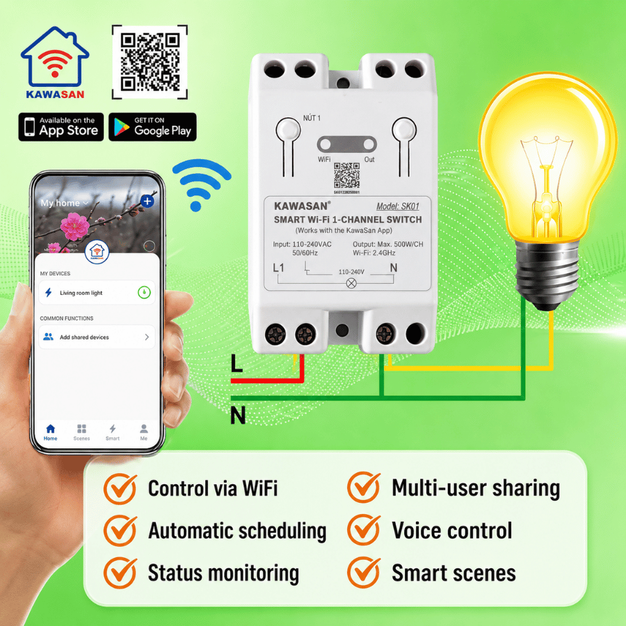Key Features of the SK01 Smart Switch Tính năng nổi bật công tắc thông minh SK01