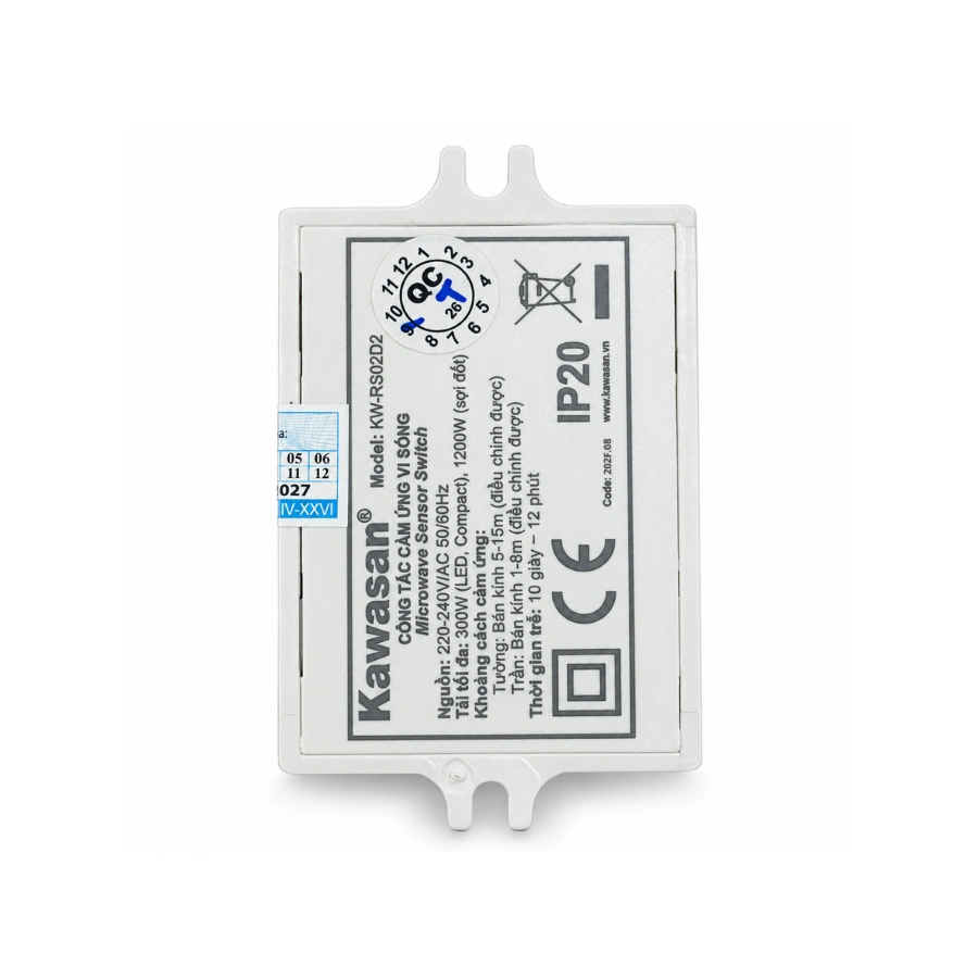 Tem thông số cảm biến vi sóng Kawasan KW-RS02D2