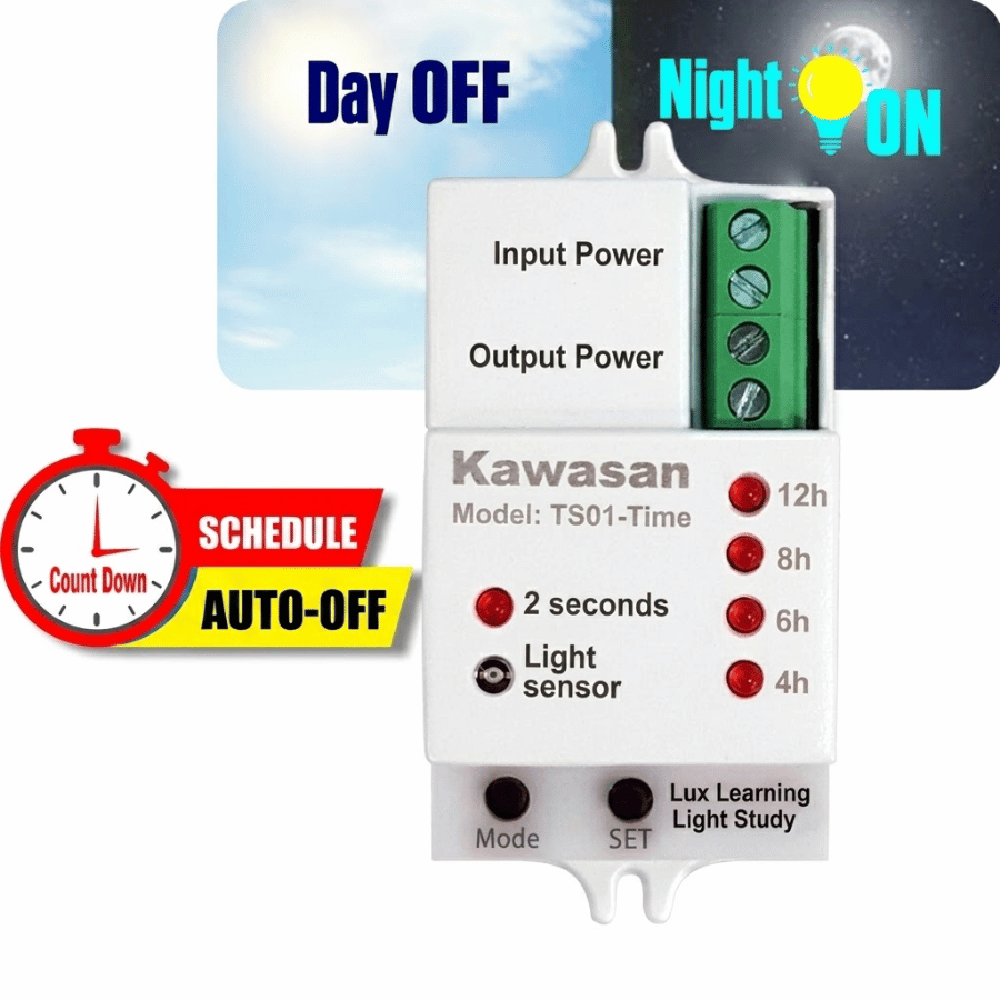 Công tắc cảm biến ánh sáng TS01-TIME có hẹn giờ tắt
