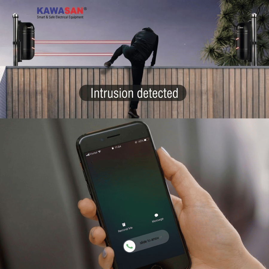 Phát hiện đột nhập gửi tín hiệu ngay về bộ trung tâm để báo cho chủ nhà