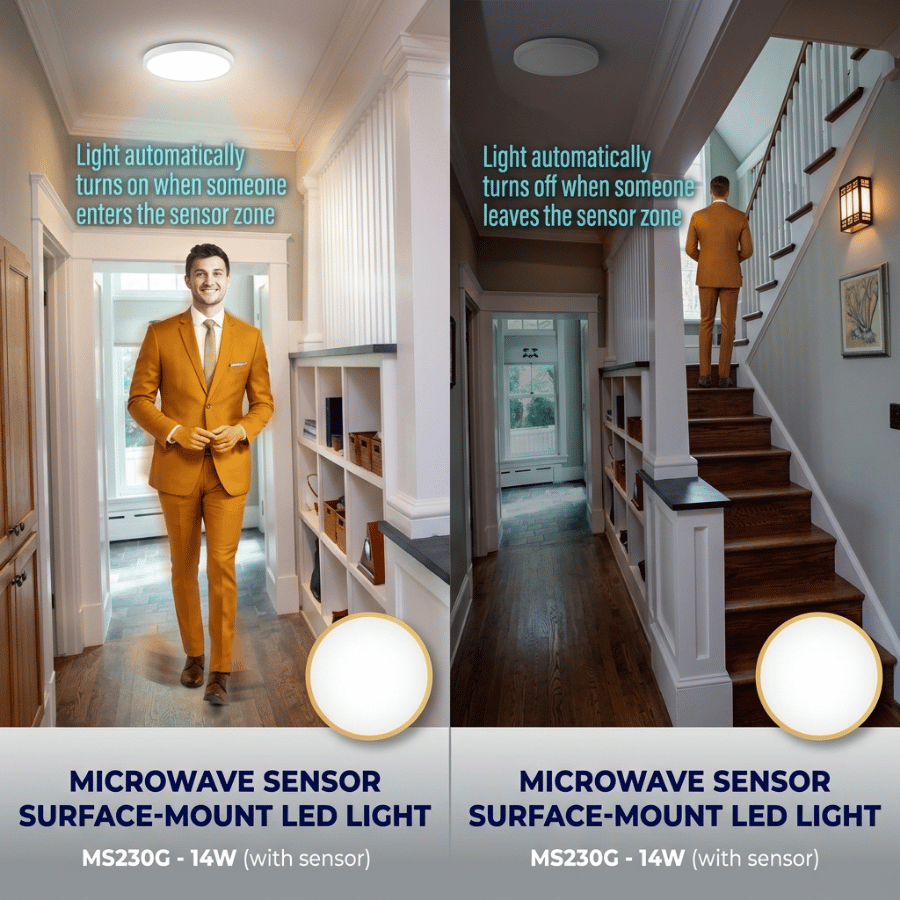 Đèn led cảm ứng vi sóng nổi trần