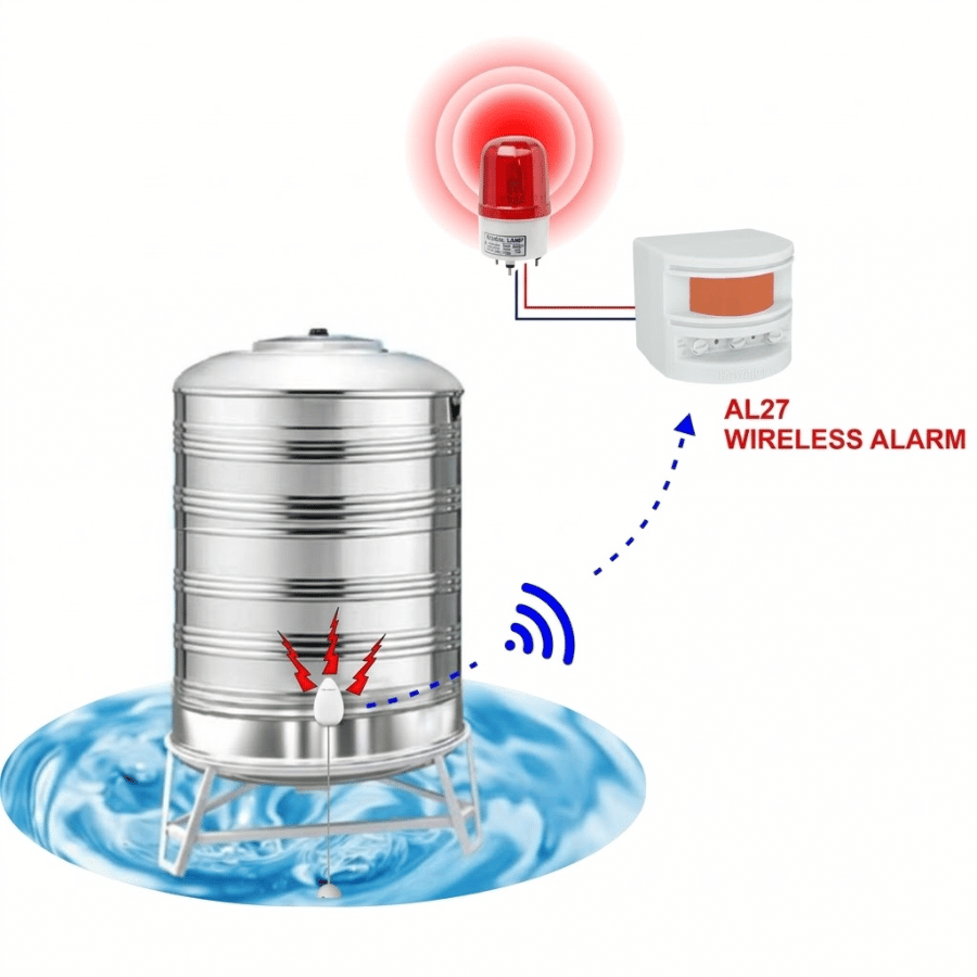 Kết nối với báo động không dây AL27 cảnh báo nước tràn bể chứa