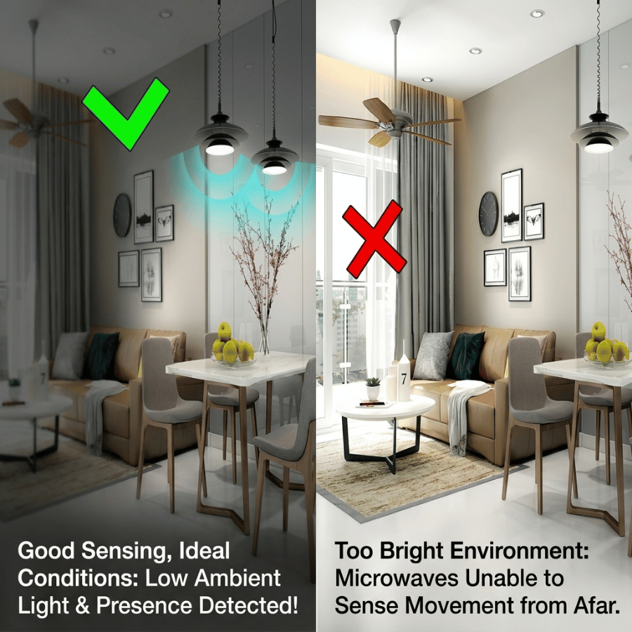 Good sensing performance, suitable for low-light environments Cảm ứng tốt phù hợp với các môi trường thiếu sáng