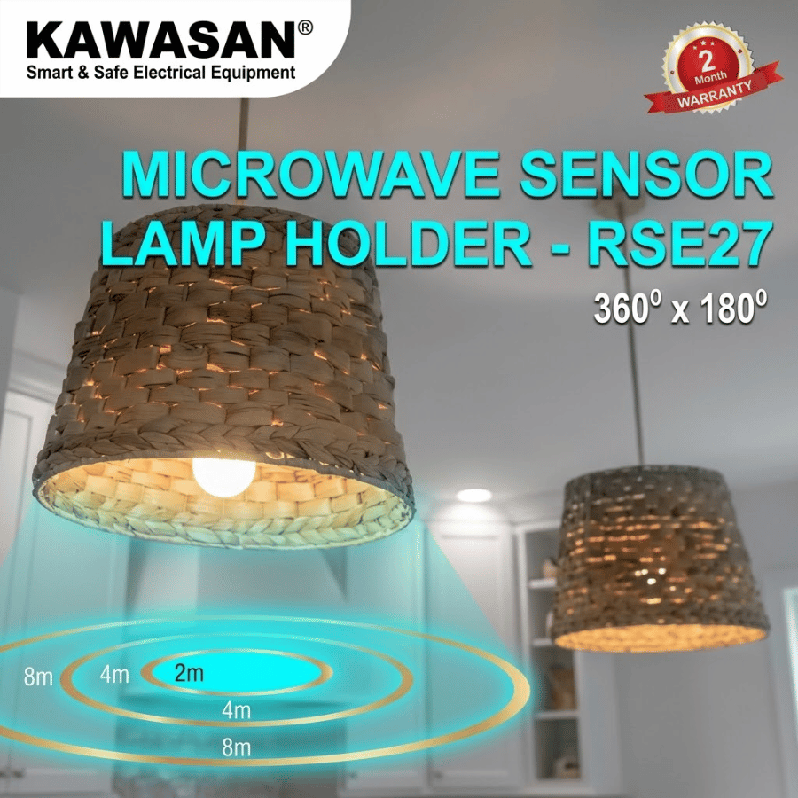 Microwave sensor lamp holder with Kawasan’s official 2-year warranty Đui đèn cảm biến vi sóng bảo hành chính hãng Kawasan 2 năm