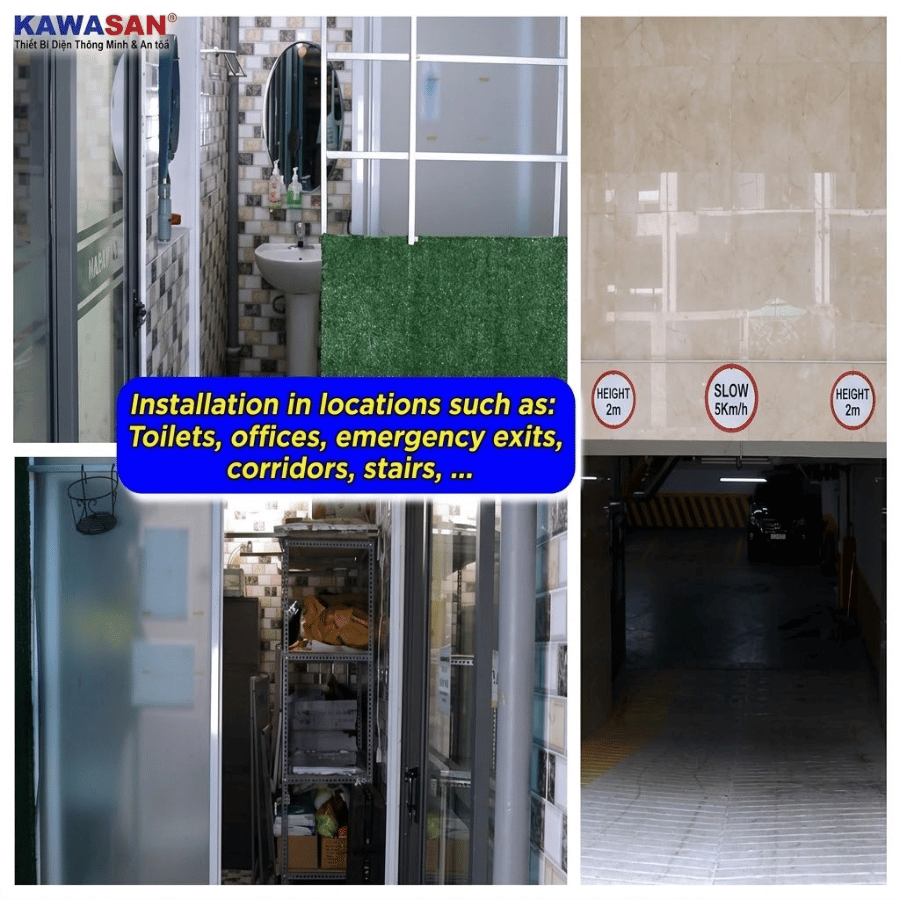 Phù hợp lắp cho các vị trí rộng lớn, có vách ngăn bên trong