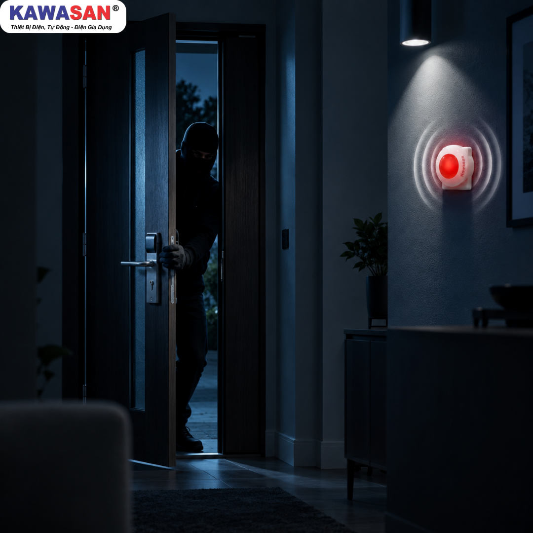 Còi báo động không dây AL21 Kawasan kết nối cảm biến cửa từ bảo vệ nhà ở