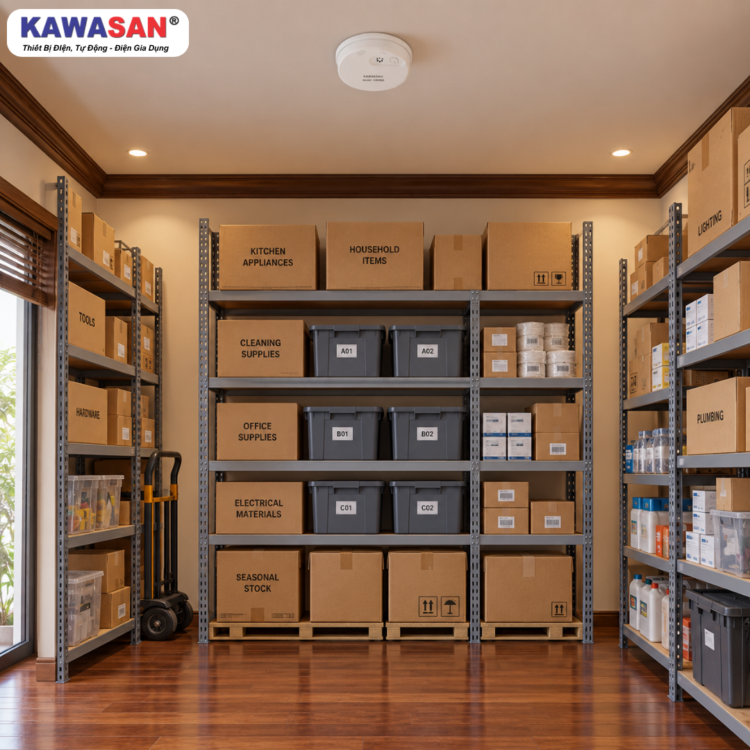 Thiết bị báo khói Kawasan SM03B lắp trần kho chứa đồ giám sát an toàn hỏa hoạn