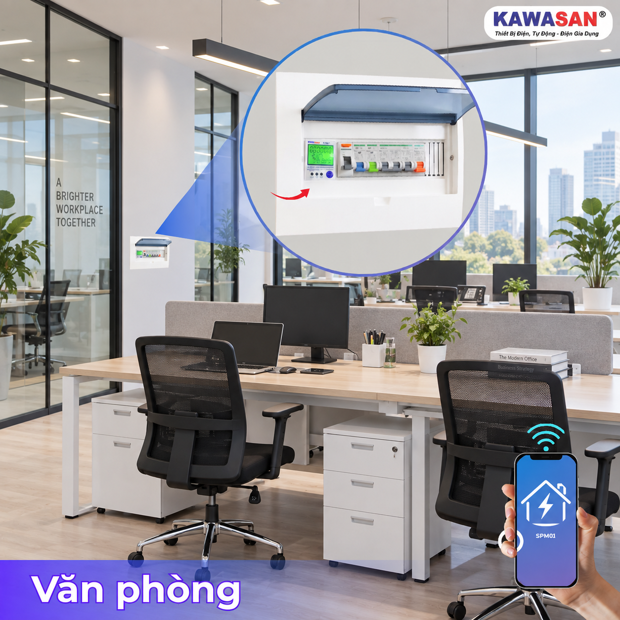 Công tơ điện tử SPM01-Pro tối ưu chi phí điện cho văn phòng