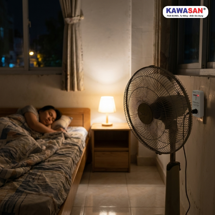 Ổ cắm điện hẹn giờ TC02D Kawasan điều khiển tự động tắt quạt ban đêm