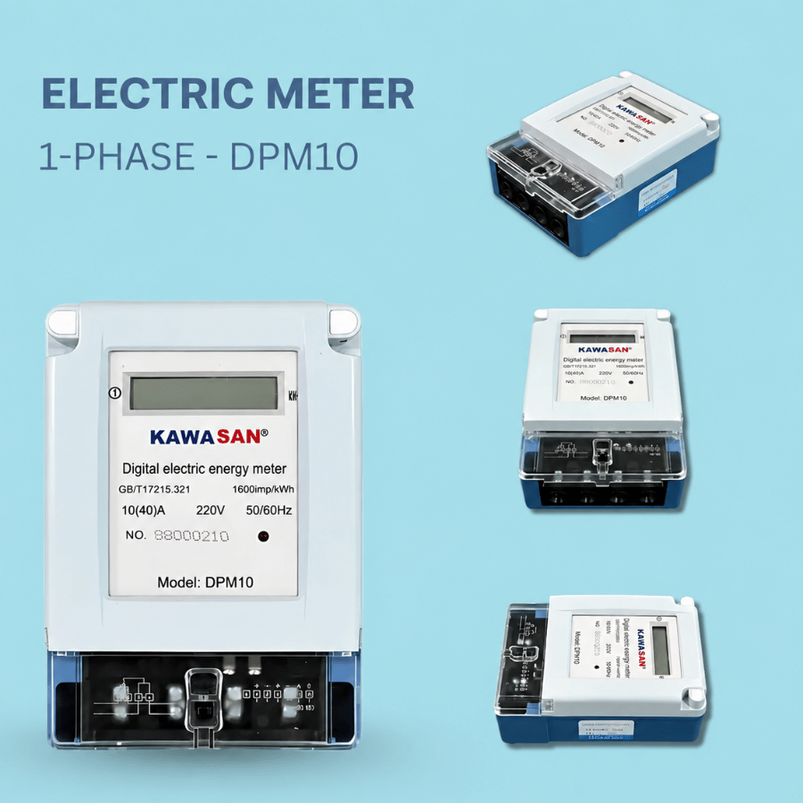 Đồng hồ đo điện 1 pha DPM10 Kawasan, thiết kế nhỏ gọn, dễ lắp đặt