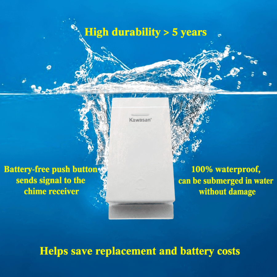 The waterproof push button can be fully submerged in water. Nút nhấn chống nước tốt có thể ngâm 100% trong nước
