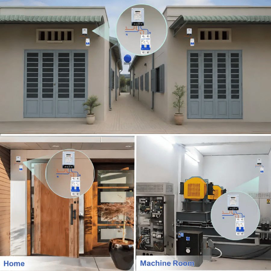Ứng dụng thực tế của Đồng hồ đo điện năng 1 pha APM10 Kawasan tại nhà trọ, nhà ở và phòng máy