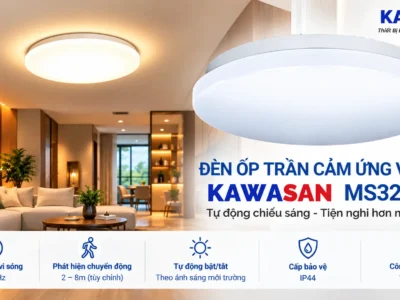 Đèn Ốp Trần Cảm Ứng Vi Sóng KAWASAN MS326-12W